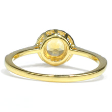 Load image into Gallery viewer, Natural Round Yellow Citrine Sterling Silver Halo Ring