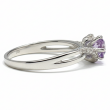 Load image into Gallery viewer, Natural Amethyst Stone Bypass Ring Silver