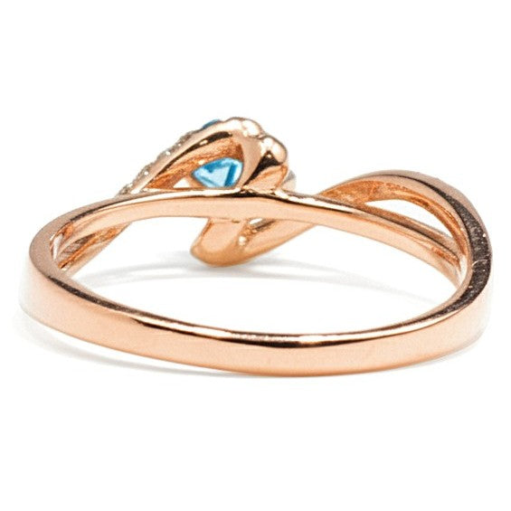 Natural Sky Blue Topaz Stone Bypass Ring Silver