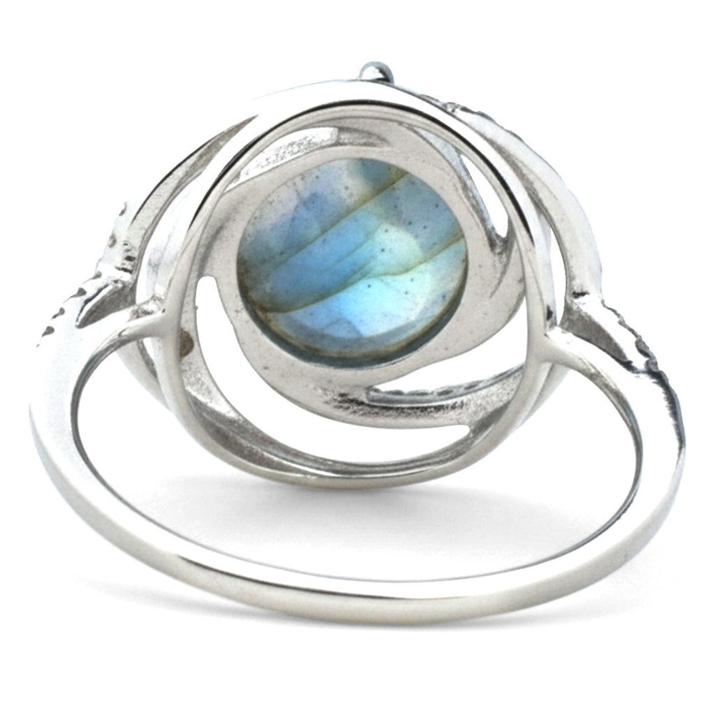 Natural Labradorite 925 Sterling Silver Statement Ring