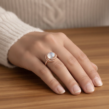Load image into Gallery viewer, Natural White Moonstone Sterling Silver Ring