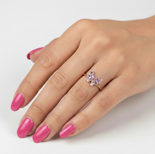 Load image into Gallery viewer, Natural Purple Amethyst Butterfly Ring Silver