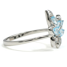 Load image into Gallery viewer, Natural Sky Blue Topaz Butterfly Ring Silver