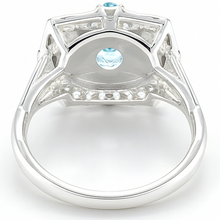 Load image into Gallery viewer, Natural Sky Blue Topaz Silver Cushion Ring