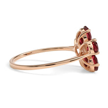 Load image into Gallery viewer, Natural Red Garnet Sterling Silver Flower Ring