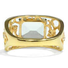 Load image into Gallery viewer, Natural Green Amethyst Silver Filigree Band Ring