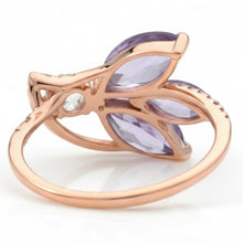 Load image into Gallery viewer, Natural Purple Amethyst Silver Unique Floral Ring