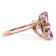 Load image into Gallery viewer, Natural Purple Amethyst Silver Unique Floral Ring