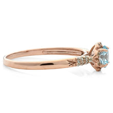 Load image into Gallery viewer, Round Natural Sky Blue Topaz Gemstone Silver Ring