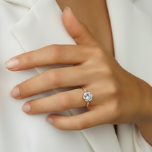 Load image into Gallery viewer, Round Natural Sky Blue Topaz Gemstone Silver Ring