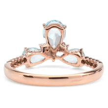 Load image into Gallery viewer, Natural Sky Blue Topaz 3 Stone Silver Ring