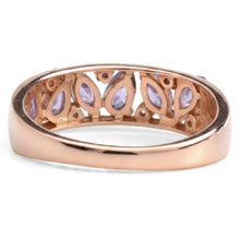Load image into Gallery viewer, Natural Purple Amethyst Sterling Silver Leaf Band Ring