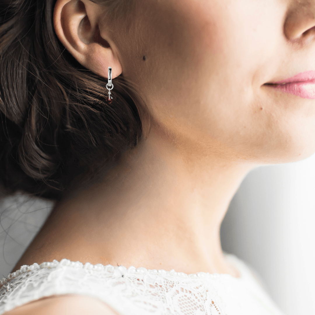 Garnet Heart Earrings Fine Color Jewels 925 Sterling Silver, Citrine, dla-dm-discount-all-143240, dla-dm-discount-all-154898, Fashion, Round, sale, Yellow