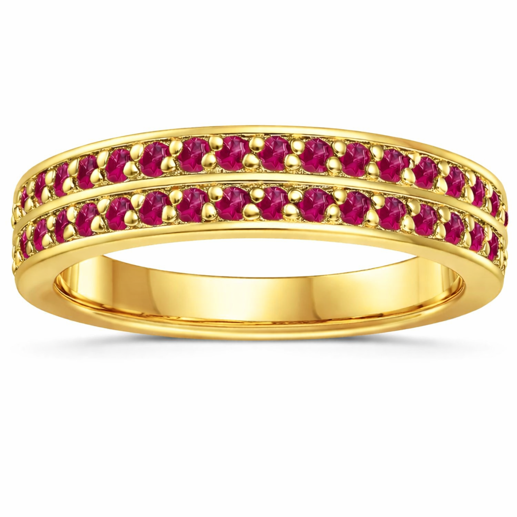 22k Gold Vermeil Ruby Dual Eternity Ring