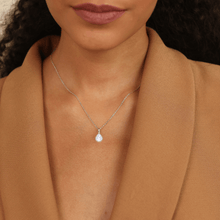 Load image into Gallery viewer, White Topaz Wide Teardrop Necklace Fine Color Jewels $50&amp;Under, 925-Sterling-Silver, dla-dm-discount-all-143240, dla-dm-discount-all-154898, Halo, Pear, sale, White, White Topaz