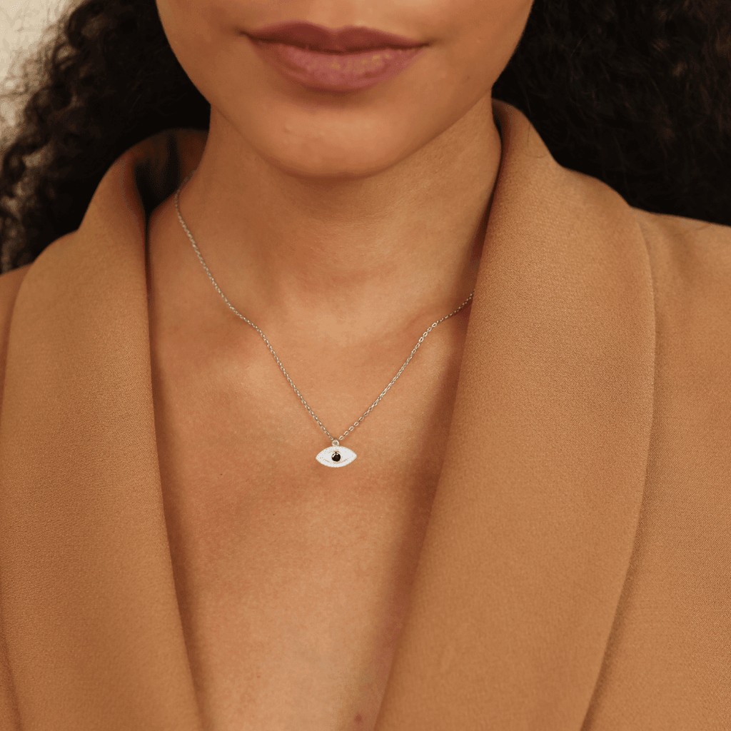 Blue Sapphire Evil Eye Necklace Fine Color Jewels $ 150 - 200, 925 Sterling Silver, Blue, dla-dm-discount-all-143240, dla-dm-discount-all-154898, Fashion, Round, sale, Sapphire