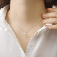 Load image into Gallery viewer, White Topaz Evil Eye Necklace Fine Color Jewels 925 Sterling Silver, dla-dm-discount-all-143240, dla-dm-discount-all-154898, Fashion, Round, sale, White, White Topaz