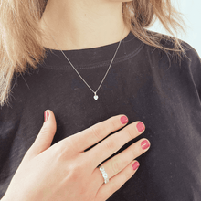 Load image into Gallery viewer, White Three Stone White Topaz Ring for Women - FineColorJewels