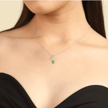 Load image into Gallery viewer, Natural Peridot Teardrop Halo Pendant Necklace Fine Color Jewels AFFORDABLE NECKLACE, ANNIVERSARY GIFT FOR HER, dla-dm-discount-all-154898, HALO NECKLACE, NATURAL PERIDOT NECKLACE, NECKLACE GIFT FOR WOMEN, PEAR SHAPED PERIDOT, PERIDOT JEWELRY FOR HER, TEARDROP NECKLACE