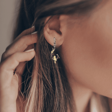 Load image into Gallery viewer, Garnet Dangling Bird Earrings Fine Color Jewels $50-100, 925-Sterling-Silver, 925-Sterling-Silver-Gold-Plated-Yellow, Dangle, dla-dm-discount-all-143240, dla-dm-discount-all-154898, Drop, Garnet, Red, Round, sale