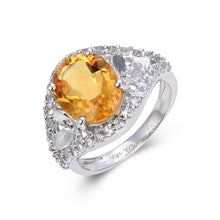 Load image into Gallery viewer, stunning yellow gemstone ring, fashionable ring, healing stone ring