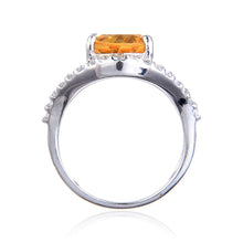 Load image into Gallery viewer, Sterling Silver Oval Citrine White Topaz Ring
$ 50 – 100, 6, 7, 8, Oval, Citrine, Golden Yellow, White, White Topaz, 925 Sterling Silver, Fashion