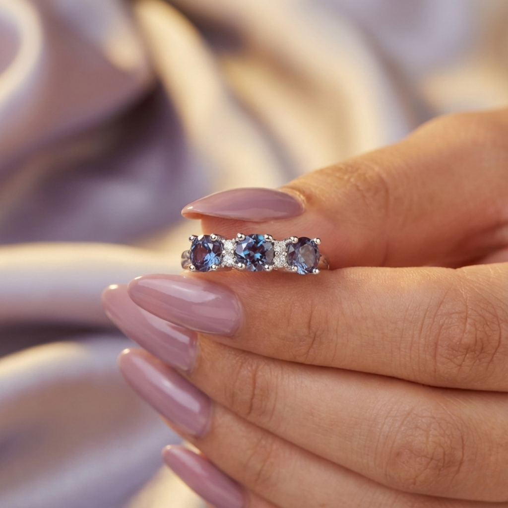 Alexandrite Three Stone Ring