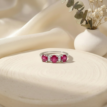 Load image into Gallery viewer, Ruby Three Stone Ring