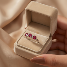 Load image into Gallery viewer, Ruby Three Stone Ring