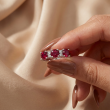 Load image into Gallery viewer, Ruby Three Stone Ring