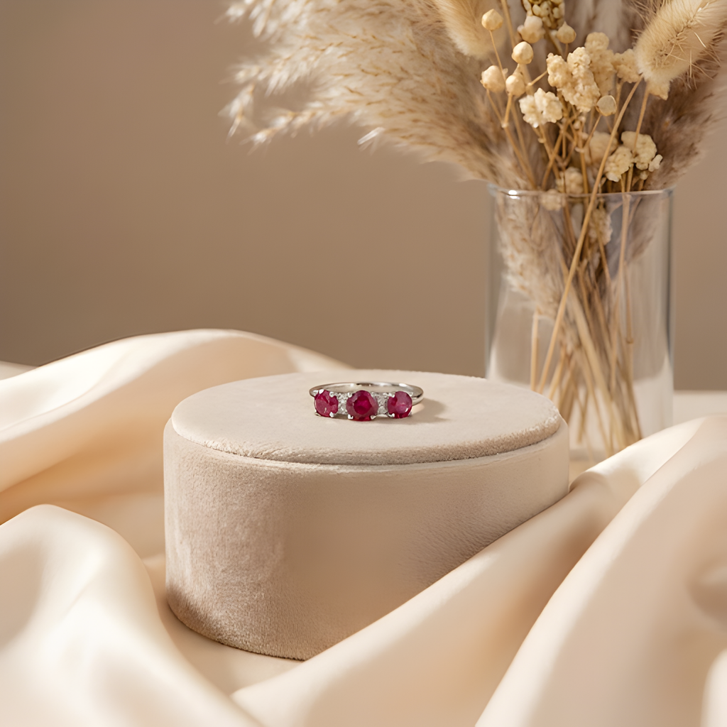 Ruby Three Stone Ring