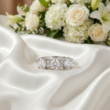 Load image into Gallery viewer, White Topaz Three Stone Ring