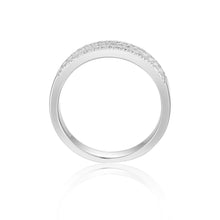 Load image into Gallery viewer, Sleek Baguette White Topaz Sterling Silver Ring, $ 50 - 100, White Topaz, White, Baguette, 925 Sterling Silver, 5, 6, 7, 8, Eternity