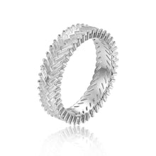Load image into Gallery viewer, Contemporary Baguette White Topaz Sterling Silver Ring, $ 50 - 100, White Topaz, White, Baguette, 925 Sterling Silver, 5, 6, 7, 8, Eternity