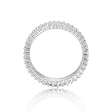 Load image into Gallery viewer, Contemporary Baguette White Topaz Sterling Silver Ring, $ 50 - 100, White Topaz, White, Baguette, 925 Sterling Silver, 5, 6, 7, 8, Eternity