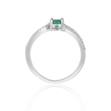 Load image into Gallery viewer, This May Birthstone Ring is a Green Emerald Unique Engagement Ring, this beautiful piece of jewelry could become a promise ring, an engagement ring, or a special gift this Christmas. A beautiful gift for her the Fine Color Jewels Dean Collection features Birthstone rings and other Fine Jewelry!