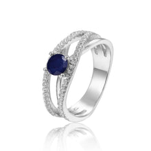 Load image into Gallery viewer, Solitaire sapphire ring, stunning blue gemstone, royal blue ring gemstone ring