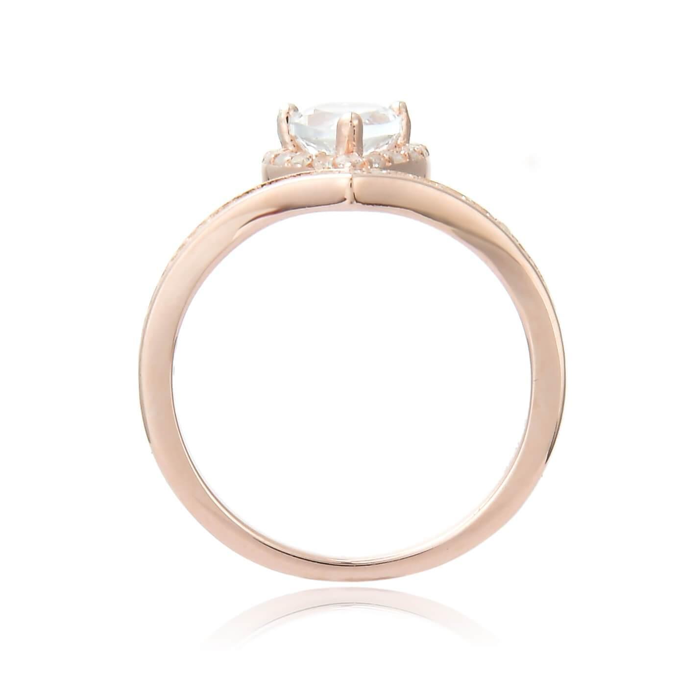 Regal Pear Shaped All Natural White Topaz Ring