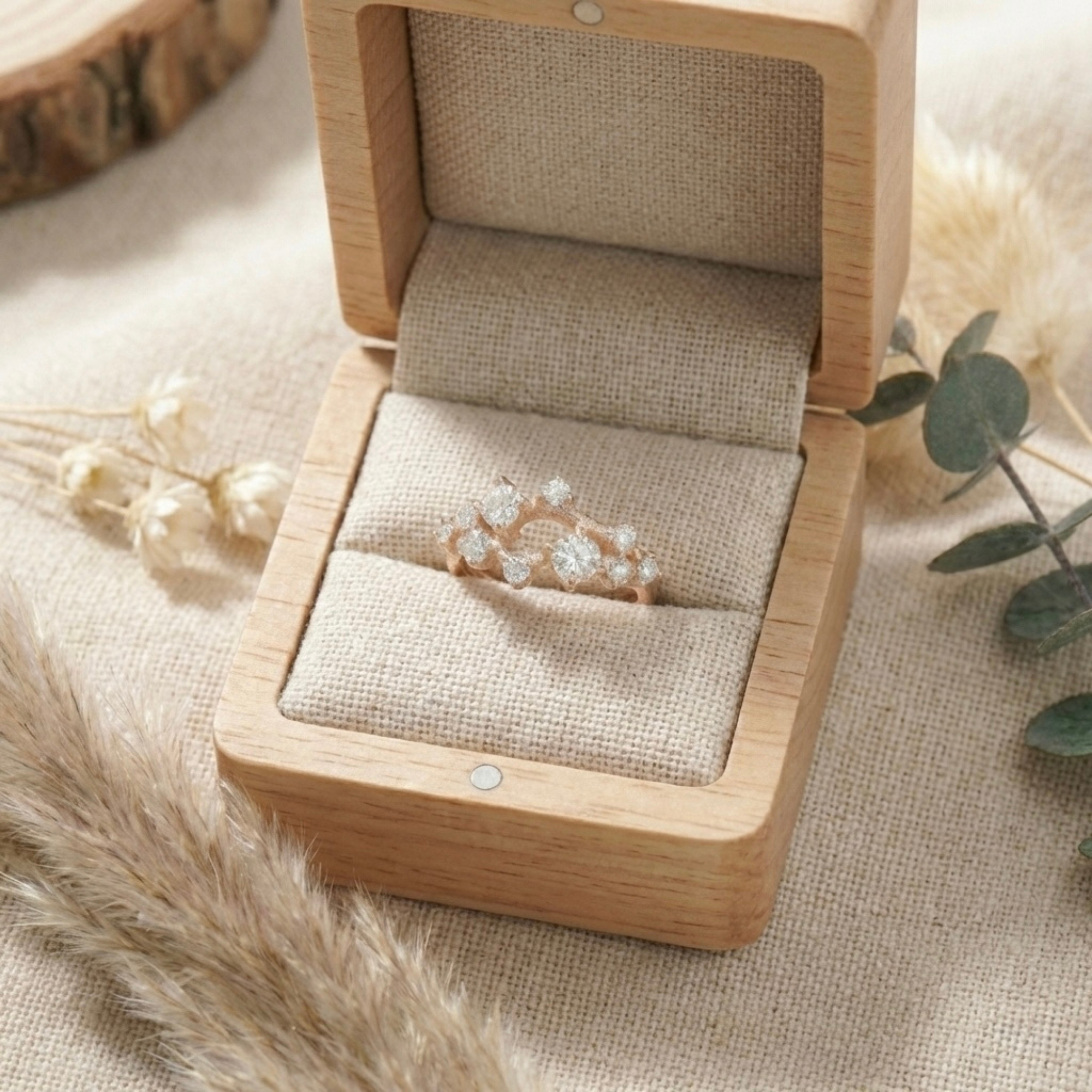 White Sapphire Cluster Ring