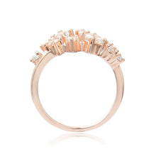 Load image into Gallery viewer, Enticing White Sapphire Cluster Ring in Rose Gold Plated Sterling Silver