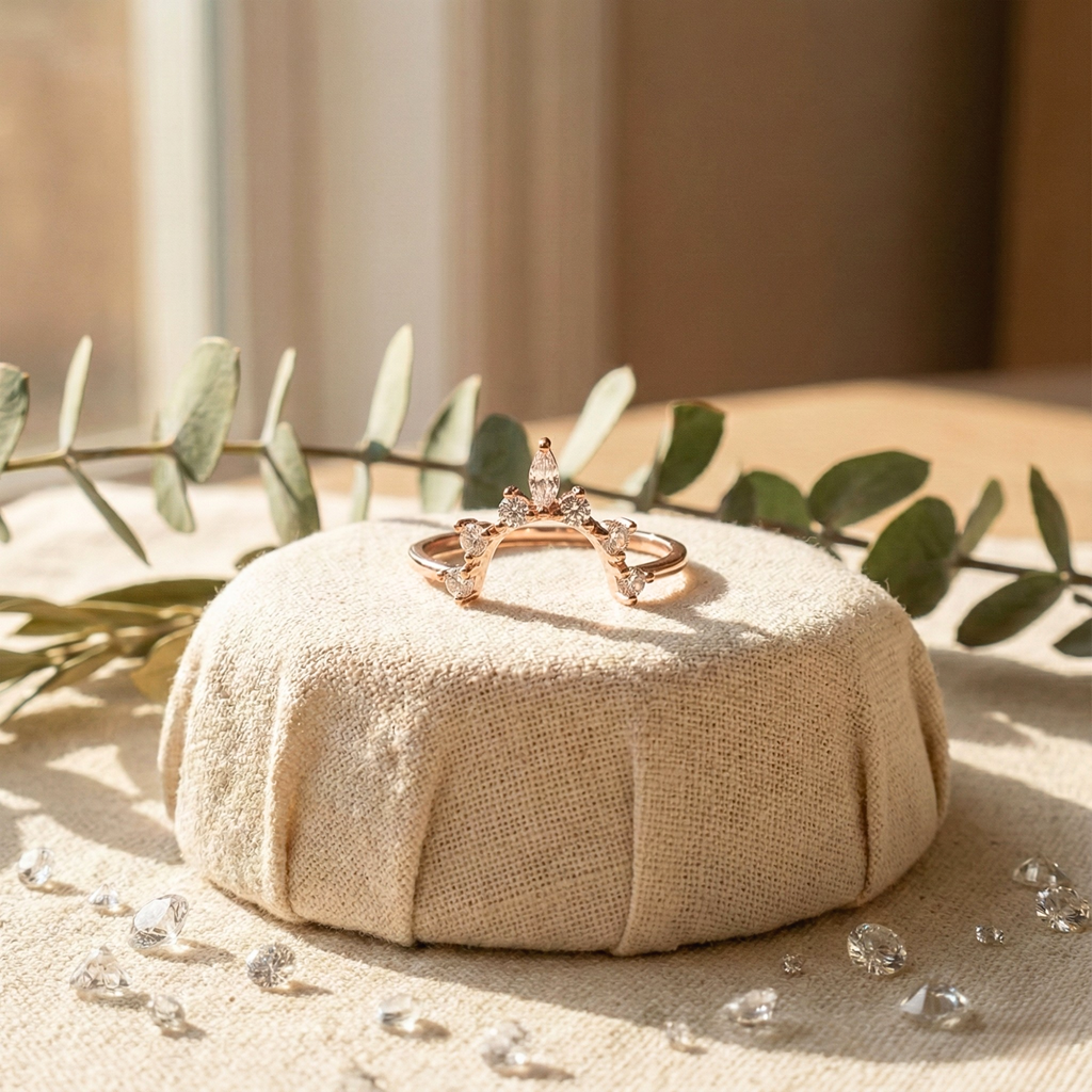 White Sapphire Starburst Tiara Ring