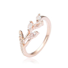 Load image into Gallery viewer, Dainty Rose Gold Plated Sterling Silver Ring with All Natural White Sapphire
