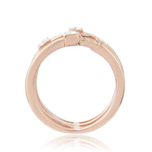 Load image into Gallery viewer, Solid Baguette White Topaz Rose Gold Plated Sterling Silver Ring with White Sapphire