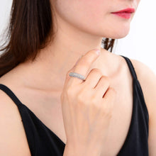 Load image into Gallery viewer, Stackable Tanzanite and White Topaz Band.
$ 50 - 100, 6, 7, 8, Round, Tanzanite, Blue Violet, White, White Topaz, 925 Sterling Silver, Eternity