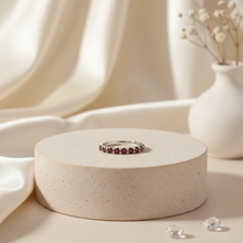 Load image into Gallery viewer, Garnet Half Eternity Ring