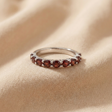 Load image into Gallery viewer, Garnet Half Eternity Ring