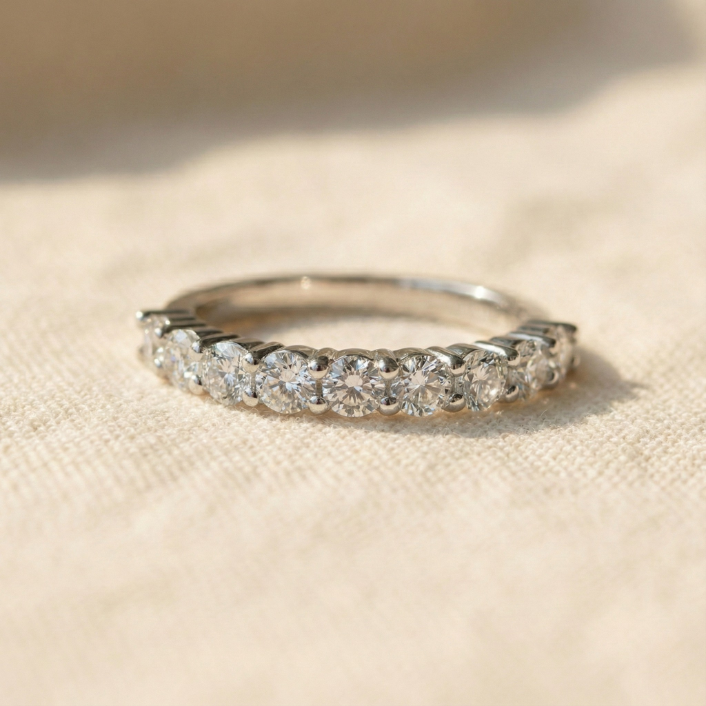 Half Eternity Band Moissanite Ring