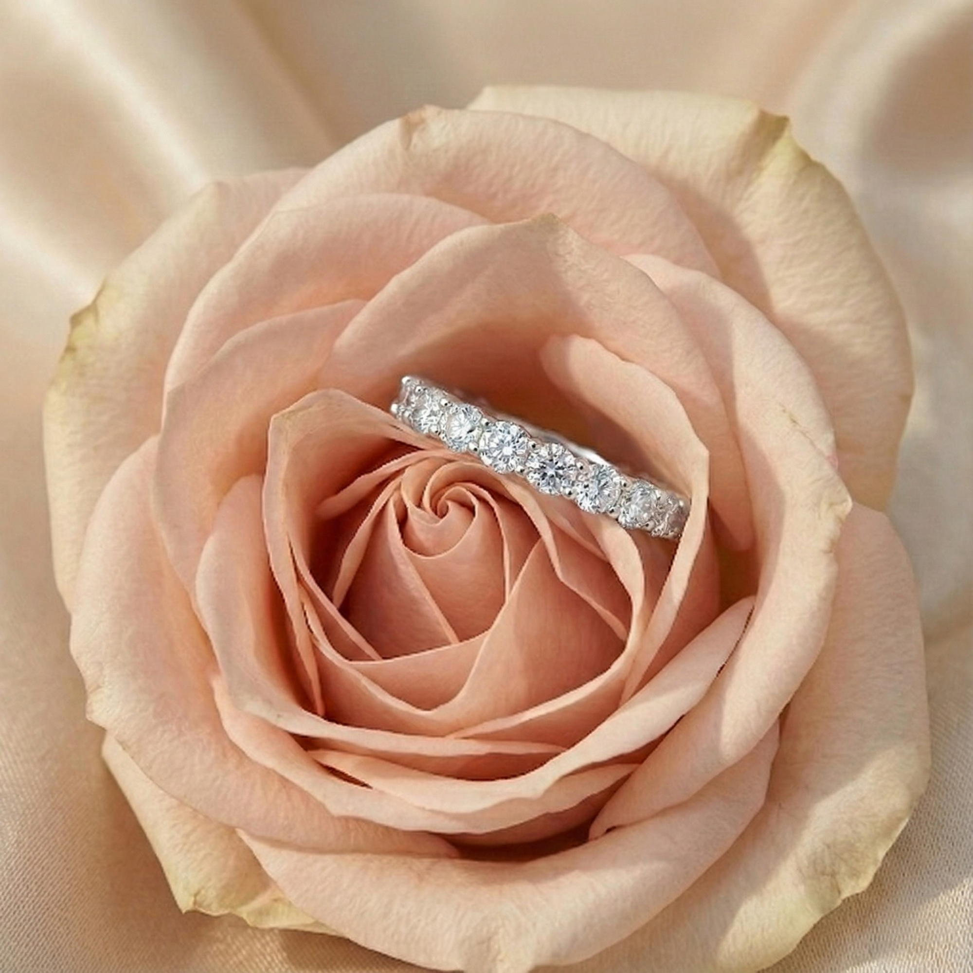 Half Eternity Band Moissanite Ring
