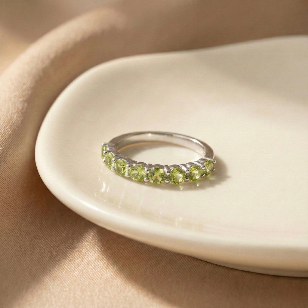 Peridot Half Eternity Ring