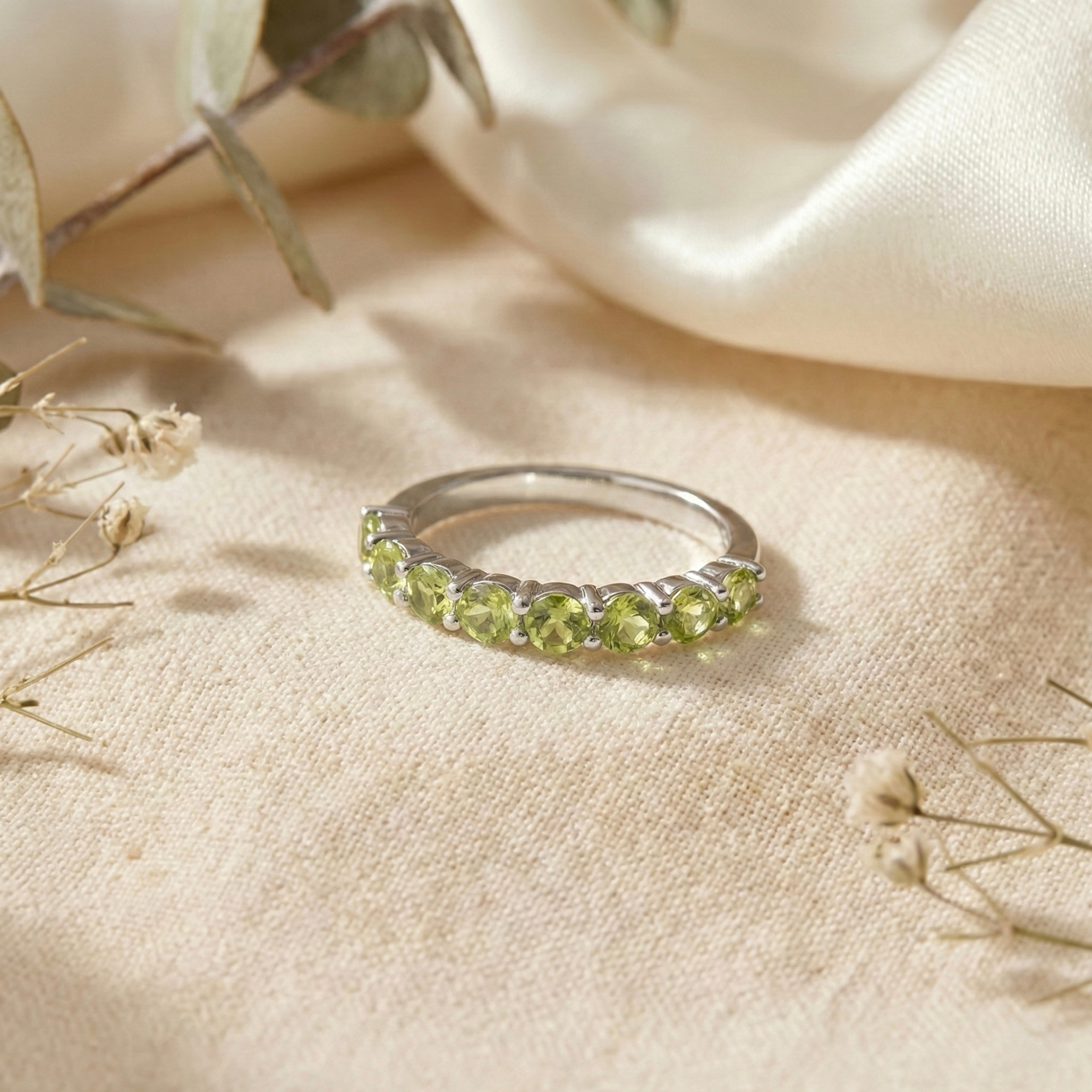 Peridot Half Eternity Ring